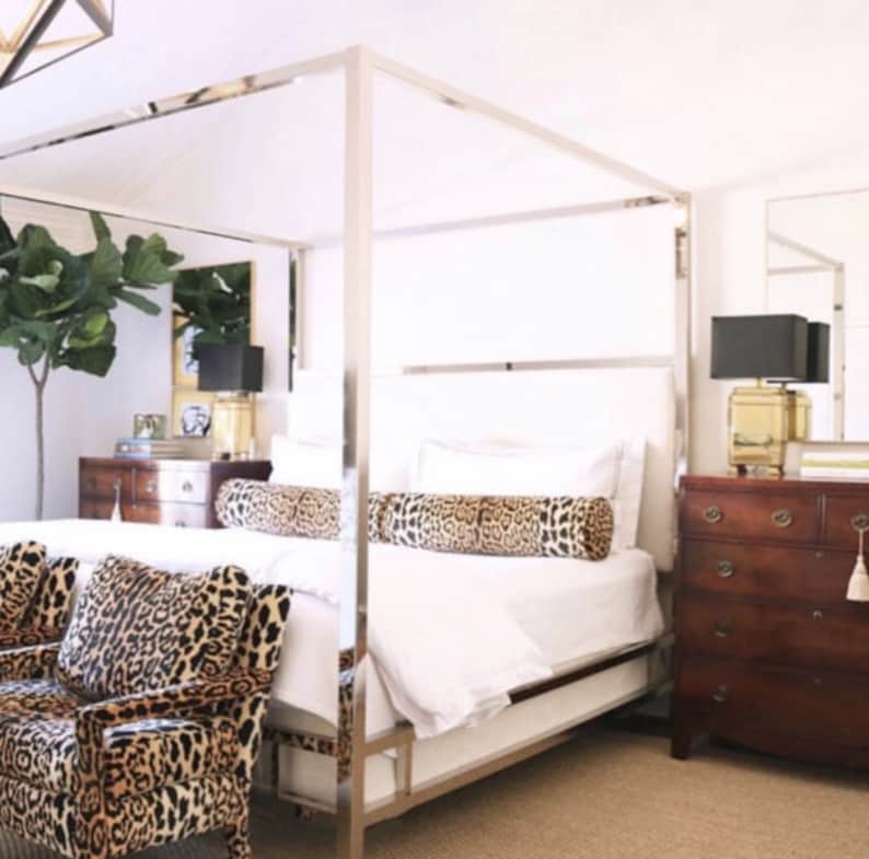 BACKORDER The Bolster Leopard Velvet bolster pillow Etsy