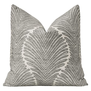 Musgrove Chenille // Charcoal Pillow  | grey + white pillow | woven fabric throw pillow | home decor |