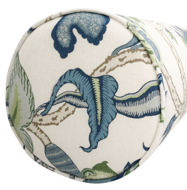 Schumacher Arborvitae Viridian + Blue Bolster Pillow - Thumbnail 5