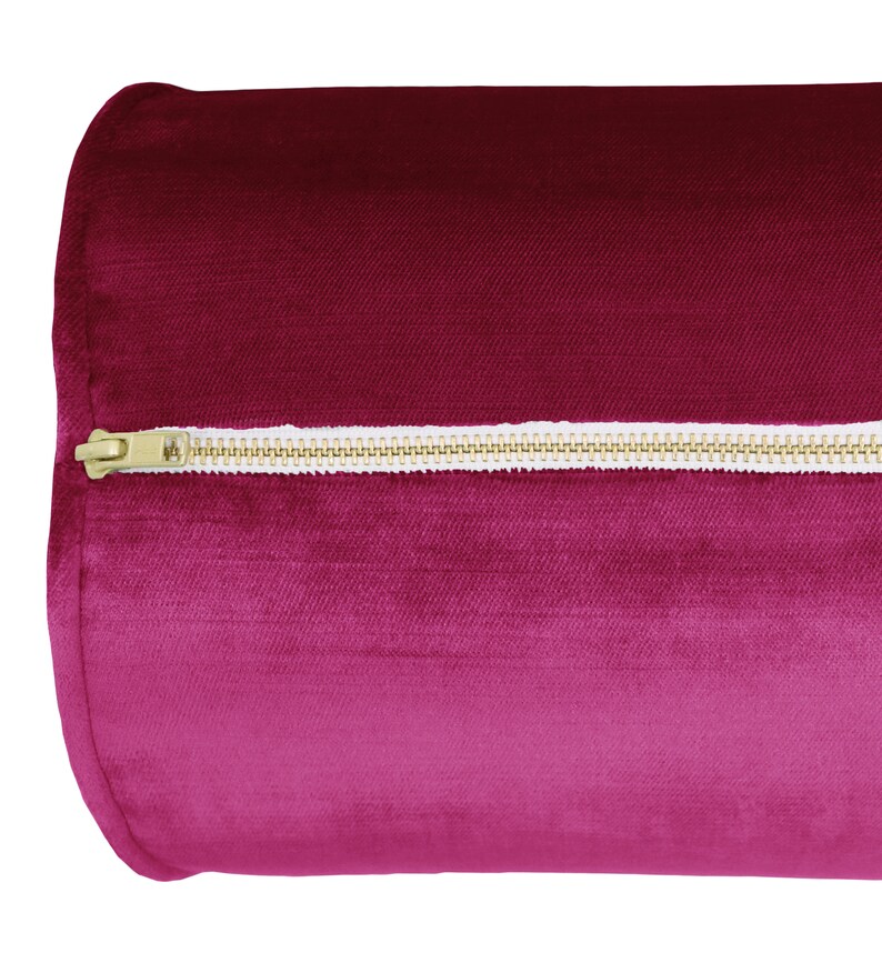 The Bolster Faux Silk Velvet // Magenta Velvet Bolster Etsy