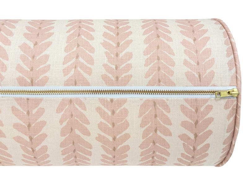 Schumacher Woodperry Pink Bolster - Thumbnail 4