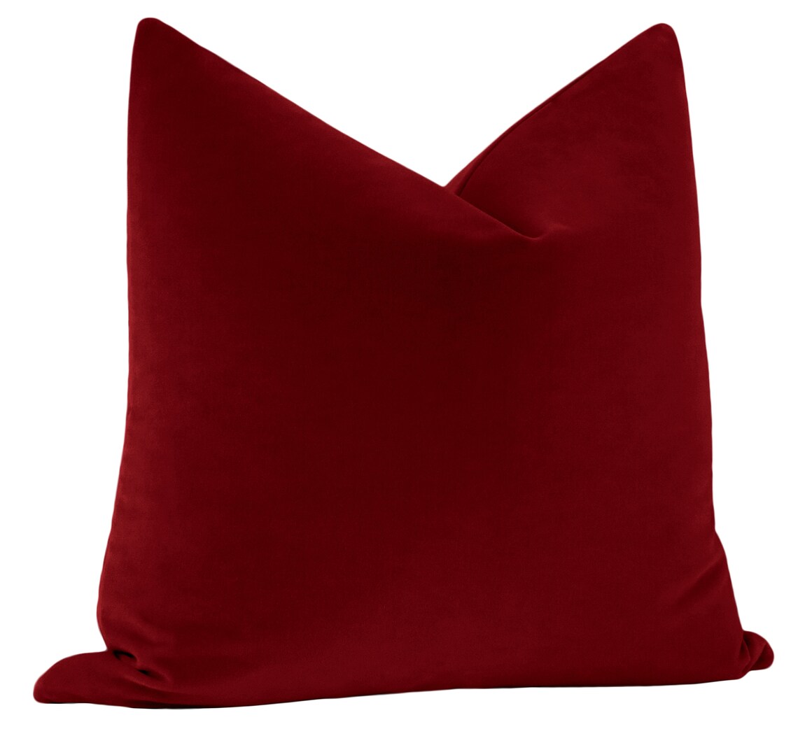 Studio Velvet // Crimson Pillow COVER ONLY red velvet Etsy