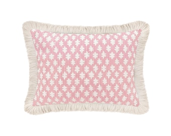 The Mini : Tilly Print // Blossom | edge finish pillow | pink throw pillow | geometric print |