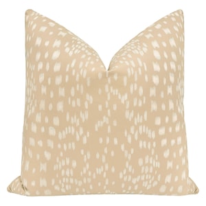 Brunschwig & Fils Les Touches Reverse // Sand | Flamestitch | brown neutral print | cotton throw pillow |