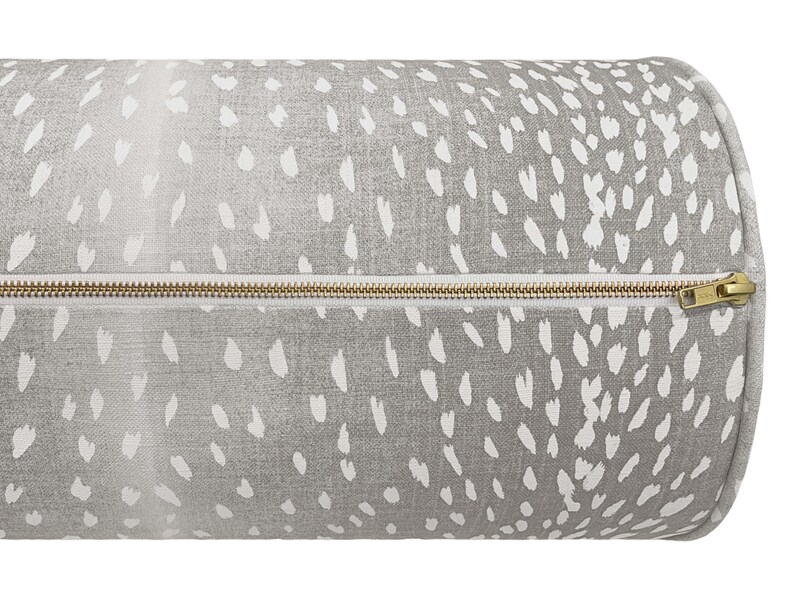 The Bolster Antelope Linen Print // Grey Bolster Pillow Etsy