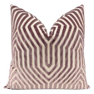 Schumacher Vanderbilt Velvet // Lilac pillow  | designer fabric | purple cut velvet | home decor |