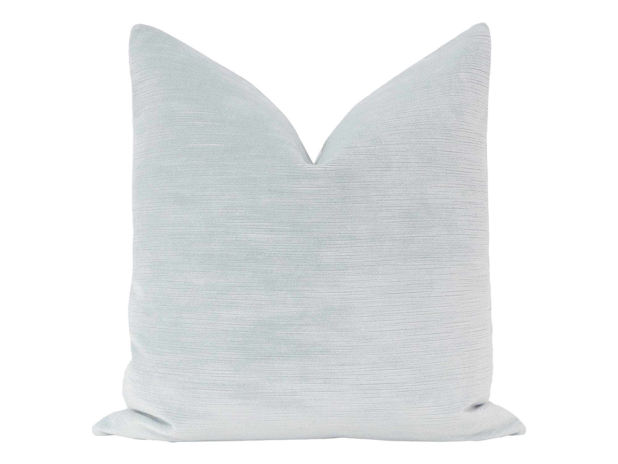 Strie Velvet // Mist Pillow | light blue velvet pillow | striation velvet pillow | velvet pillow |
