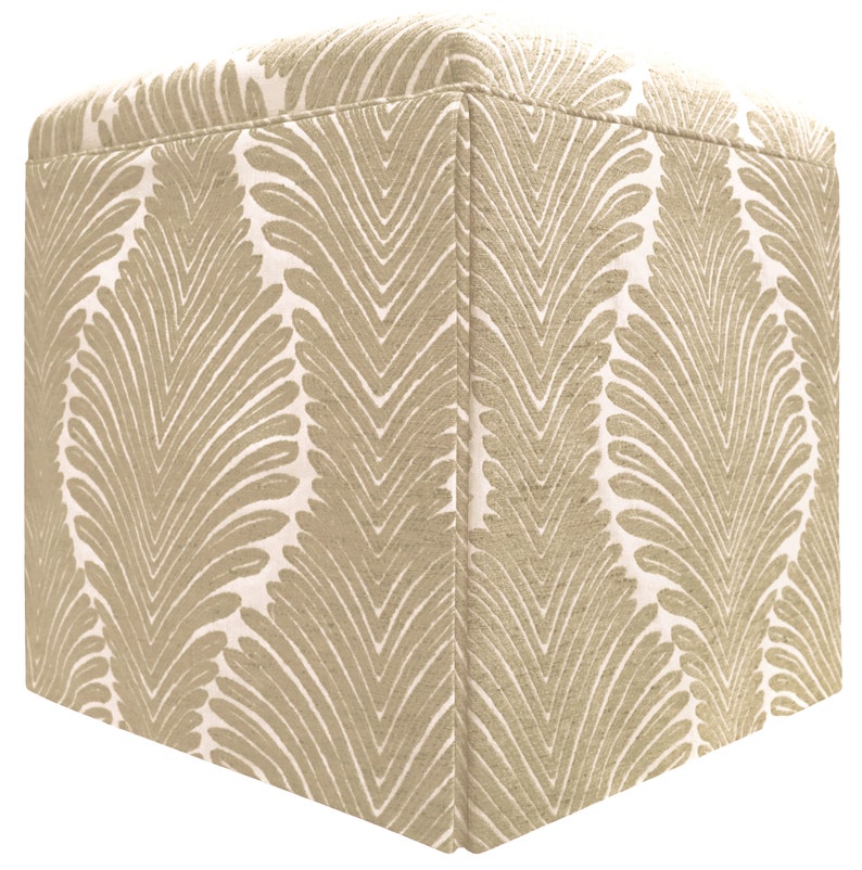 The Skirted Ottoman : Musgrove Chenille // Natural upholstered bench upholstered ottoman upholstered stool image 2