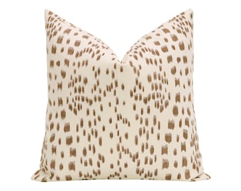 Brunschwig & Fils Les Touches // Tan | Flamestitch | brown neutral print | designer pillow |