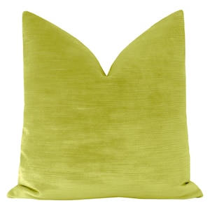 Strie Velvet // Citrine Pillow | lime green velvet pillow | striation velvet pillow | lime green throw pillow |