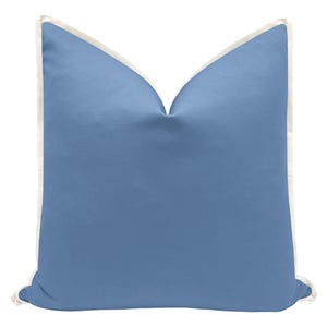 The Mariposa : Classic Linen // Calypso Blue + Classic Linen // Bone pillow  | blue linen | throw pillow | flange blue pillow |