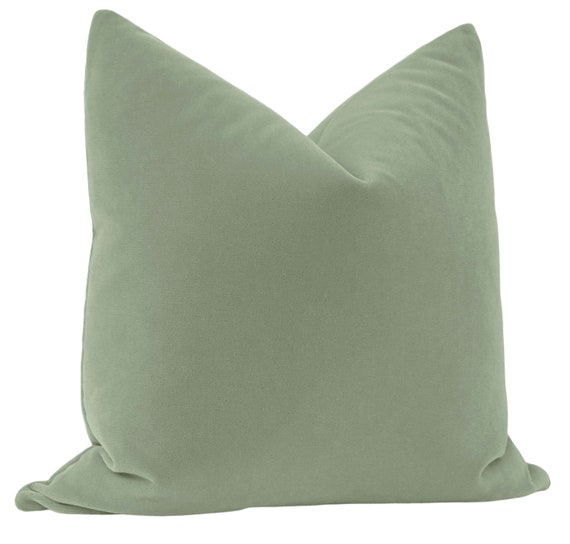 Mohair Velvet Eucalyptus Pillow Green Velvet Pillow Mohair Velvet Pillow Light Green Throw Pillow Etsy Canada