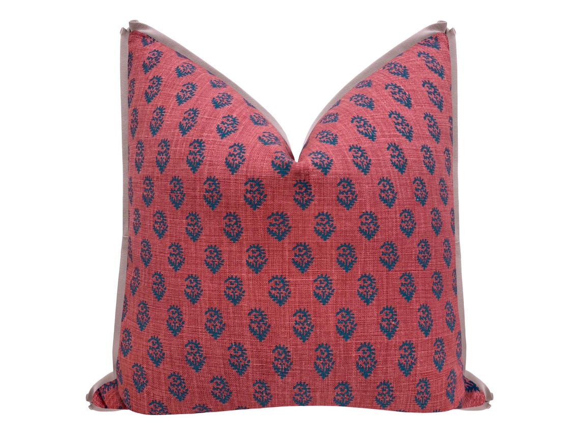 Peter Dunham Rajmata // Indigo & Raspberry With Butterfly Flange Pillow ...