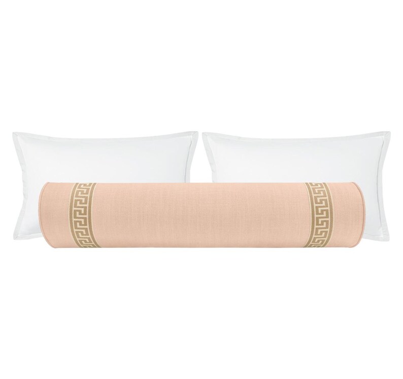 The Bolster : Signature Linen // Cameo + Greek Key Trim // Natural