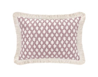The Mini : Tilly Print // Smokey Lilac | edge finish pillow | purple throw pillow | geometric print |
