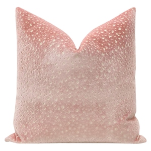 Antelope Cut Velvet // Pink Peony pillow | cut velvet | designer velvet pillow | bedroom + home decor |