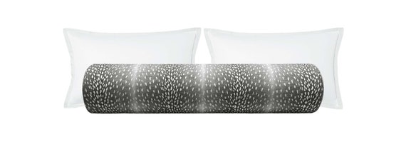 The Bolster Antelope Linen Print Charcoal Bed Decor Grey