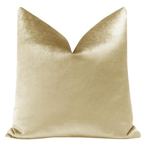 Faux Silk Velvet // Champagne Pillow  | gold velvet pillow | champagne throw pillow | designer velvet pillow |