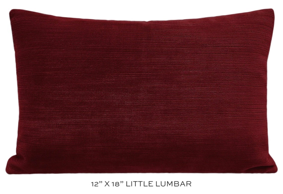 Strie Velvet // Currant Pillow COVER ONLY Red Velvet Pillow Etsy