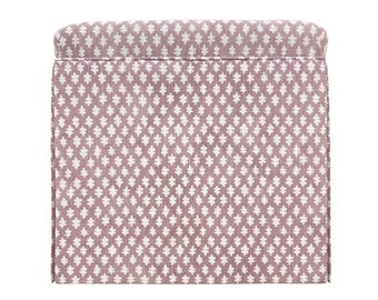 The Skirted Ottoman : Tilly Print // Lilac | upholstered bench | upholstered stool | cube |