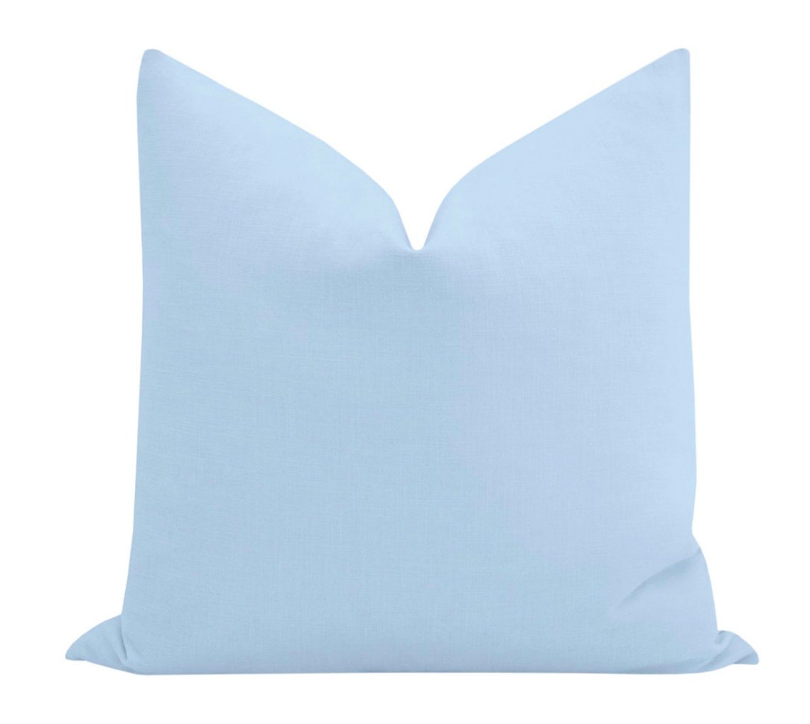 Classic Linen // Powder Blue pillow COVER ONLY light blue Etsy