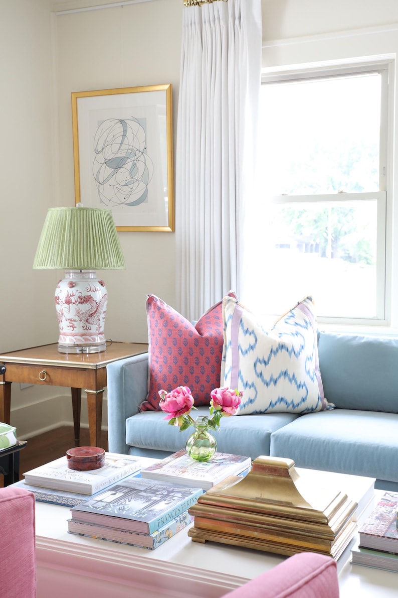 Peter Dunham Rajmata // Indigo & Raspberry With Butterfly Flange Pillow ...