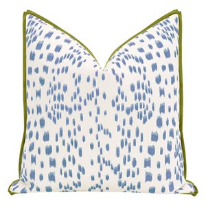 Brunschwig & Fils Les Touches // Cadet with Butterfly Flange | Flamestitch | flange pillow | blue throw pillow |