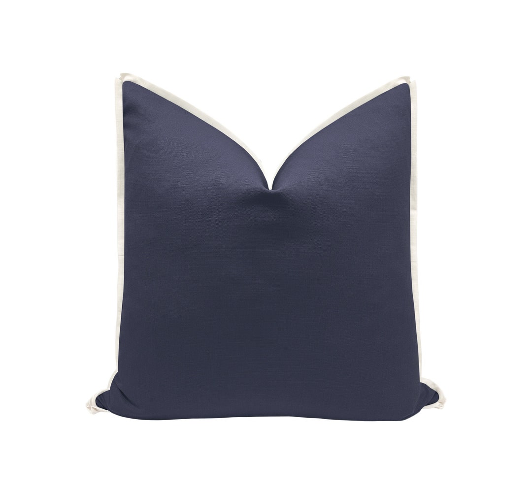 The Mariposa Classic Linen // Navy Blue Classic Linen // Bone Pillow