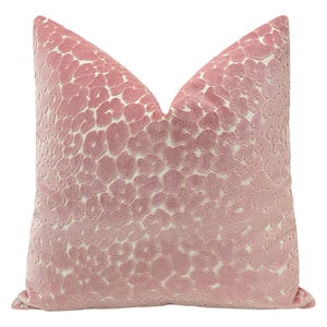 Leopard Cut Velvet // Pink Peony pillow | cut velvet | velvet pillow | bedroom + home decor |