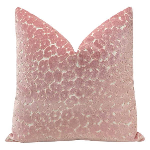 Leopard Cut Velvet // Pink Peony pillow | cut velvet | velvet pillow | bedroom + home decor |