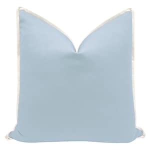 The Mariposa : Classic Linen // Powder Blue + Classic Linen // Bone pillow  | blue linen | throw pillow | flange blue pillow |