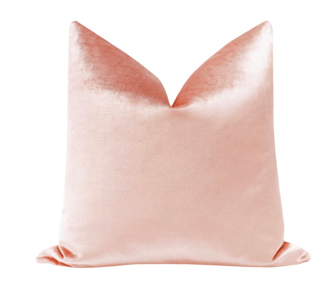 Faux Silk Velvet // Pink Peony Pillow COVER ONLY Pink Velvet Pillow