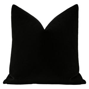 Mohair Velvet // Caviar Pillow  | onyx velvet pillow | mohair velvet pillow |  black throw pillow |