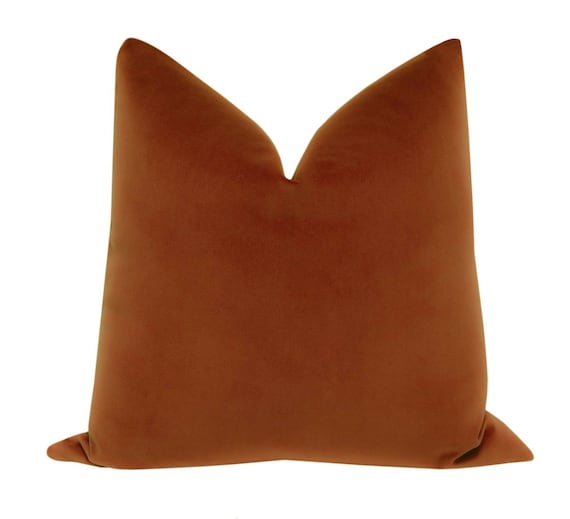 Burnt orange velvet pillow hotsell