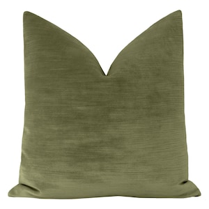 Strie Velvet // Spanish Moss Pillow | velvet pillow | striation velvet pillow | green throw pillow |