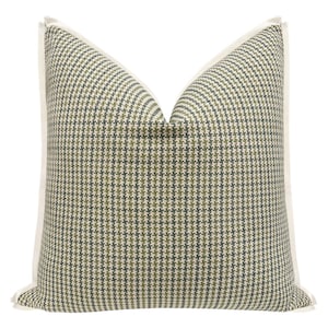 Scottie // Clover Pillow with Butterfly Flange | green | throw pillow | woven | houndstooth
