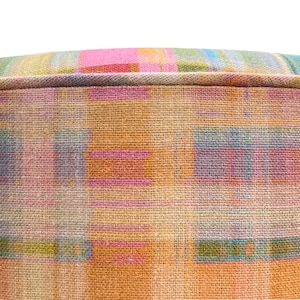 Anna Spiro Tattie Plaid // Multi Ottoman | Round Stool | Upholstered ...