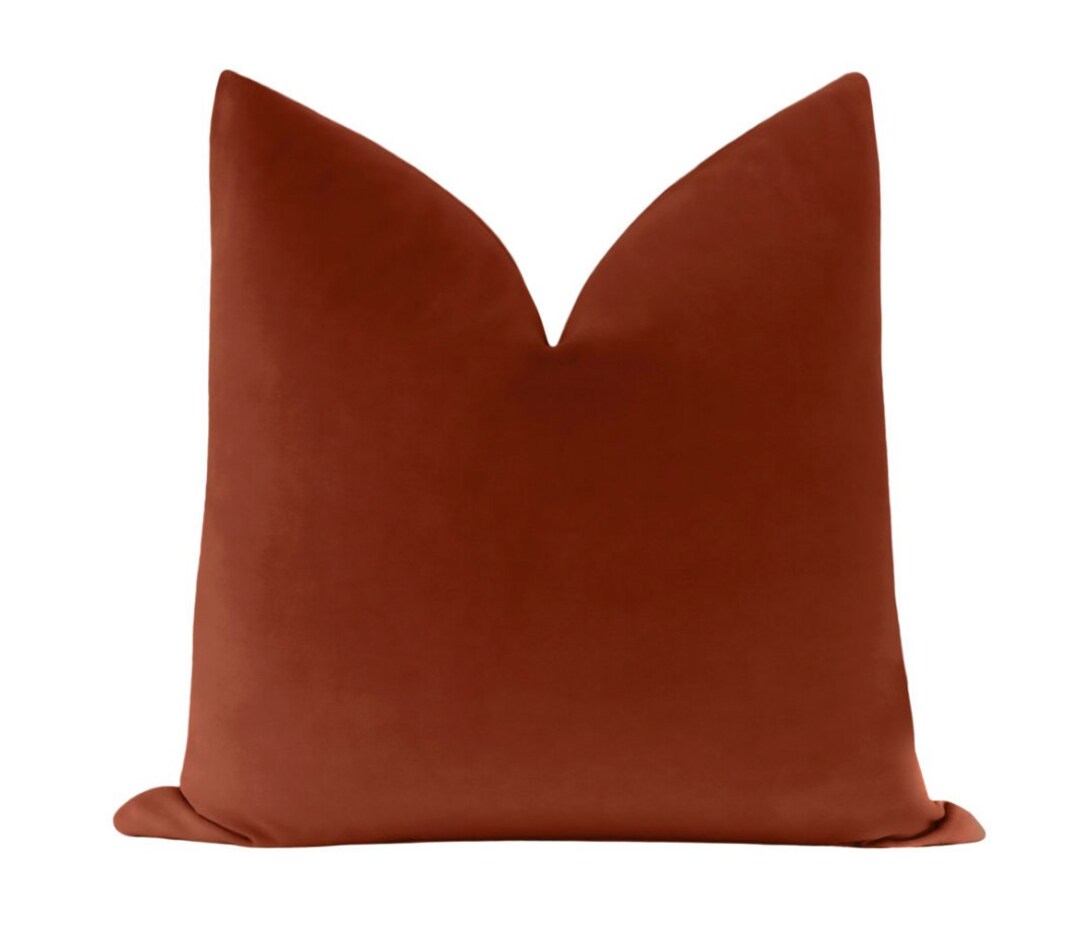 Classic Velvet // Rust Pillow COVER ONLY Velvet Pillow Etsy