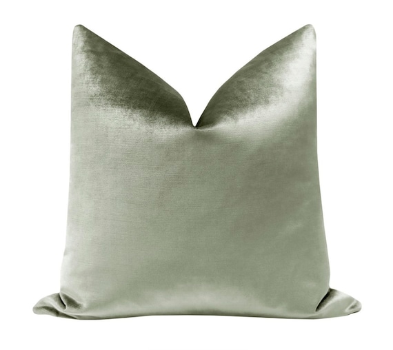Sage green velvet pillows hot sale