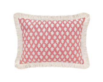 The Mini : Tilly Print // Carnation | edge finish pillow | pink throw pillow | geometric print |