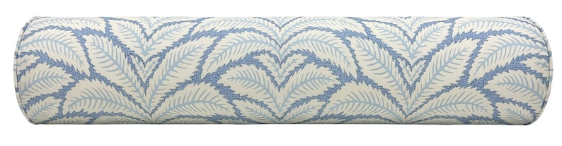 Brunschwig & Fils Talavera Cotton And Linen Blue Bolster - Thumbnail 2