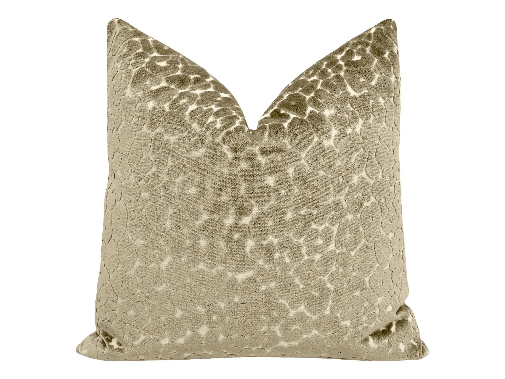 Leopard Cut Velvet // Taupe pillow  | cut velvet | velvet pillow | bedroom + home decor |