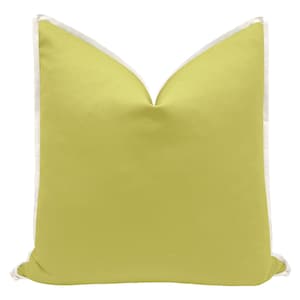 The Mariposa : Classic Linen // Chartreuse + Classic Linen // Bone pillow  | green linen | throw pillow | flange green pillow |