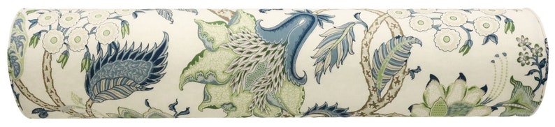 Schumacher Arborvitae Viridian + Blue Bolster Pillow - Thumbnail 4