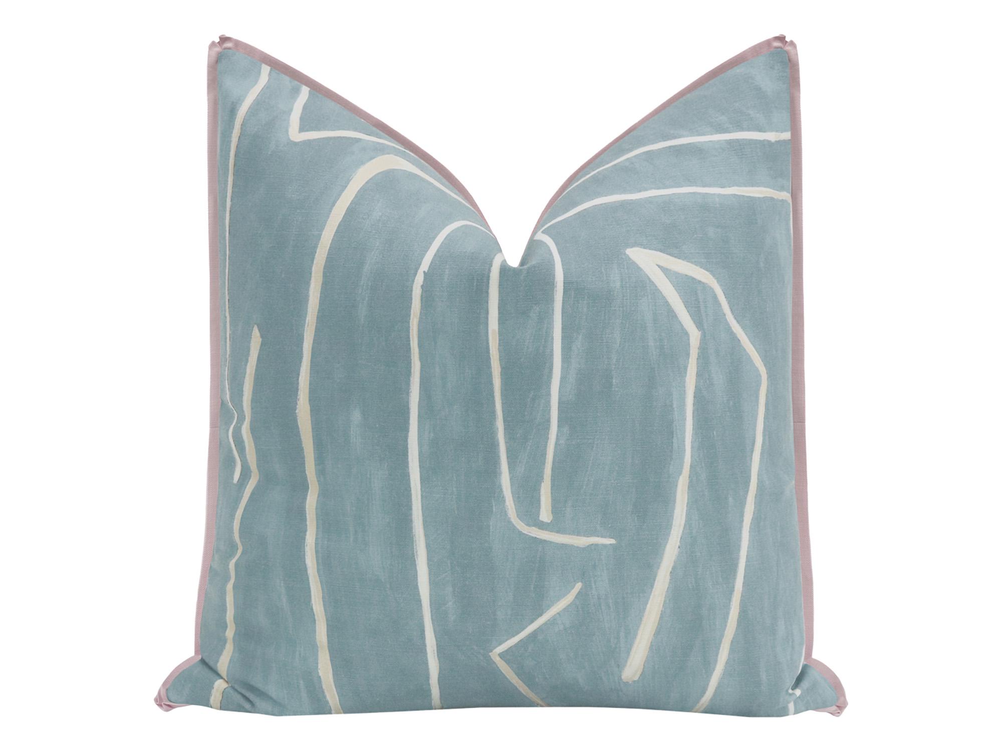 Kelly Wearstler Graffito // Deep Sky with Butterfly Flange | Lee Jofa | flange pillow | blue throw pillow |