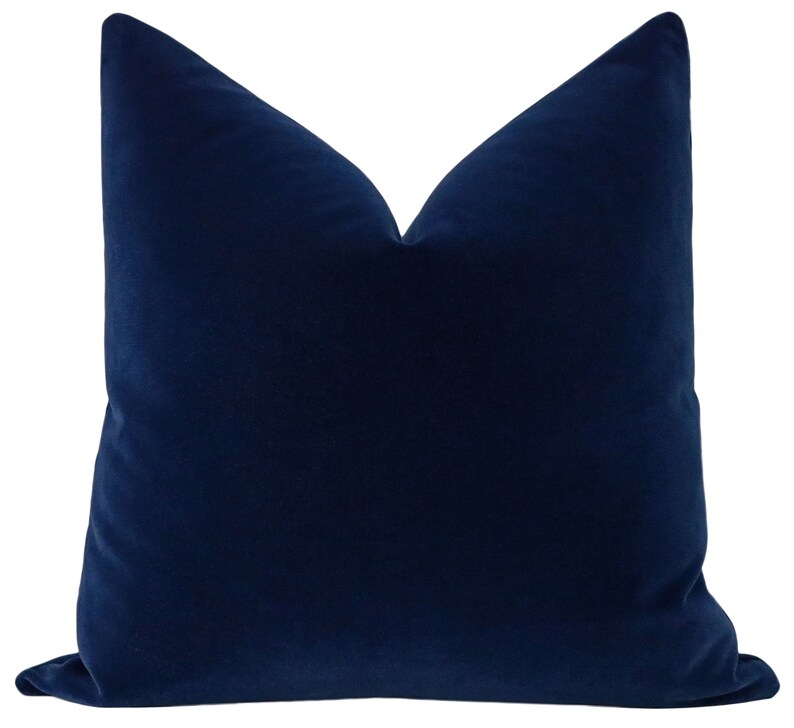 Mohair Velvet // Sapphire Pillow COVER ONLY Blue Velvet Etsy