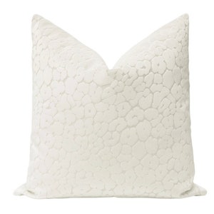 Leopard Cut Velvet // Alabaster pillow  | cut velvet | designer velvet pillow | bedroom + home decor |