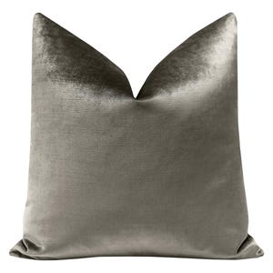 Faux Silk Velvet // Quartz Pillow  | grey velvet pillow | platinum velvet pillow | grey throw pillow |