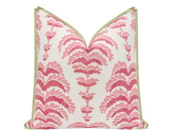 Brunschwig & Fils Ponchette Print // Pink with Butterfly Flange | Floral | pink throw pillow | botanical |
