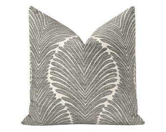 Musgrove Chenille // Charcoal Pillow | grey + white | woven fabric throw | home decor |
